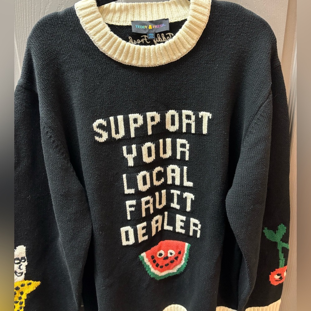 Teddy Fresh Black Sweater - Support Your Local Fruit Dealer